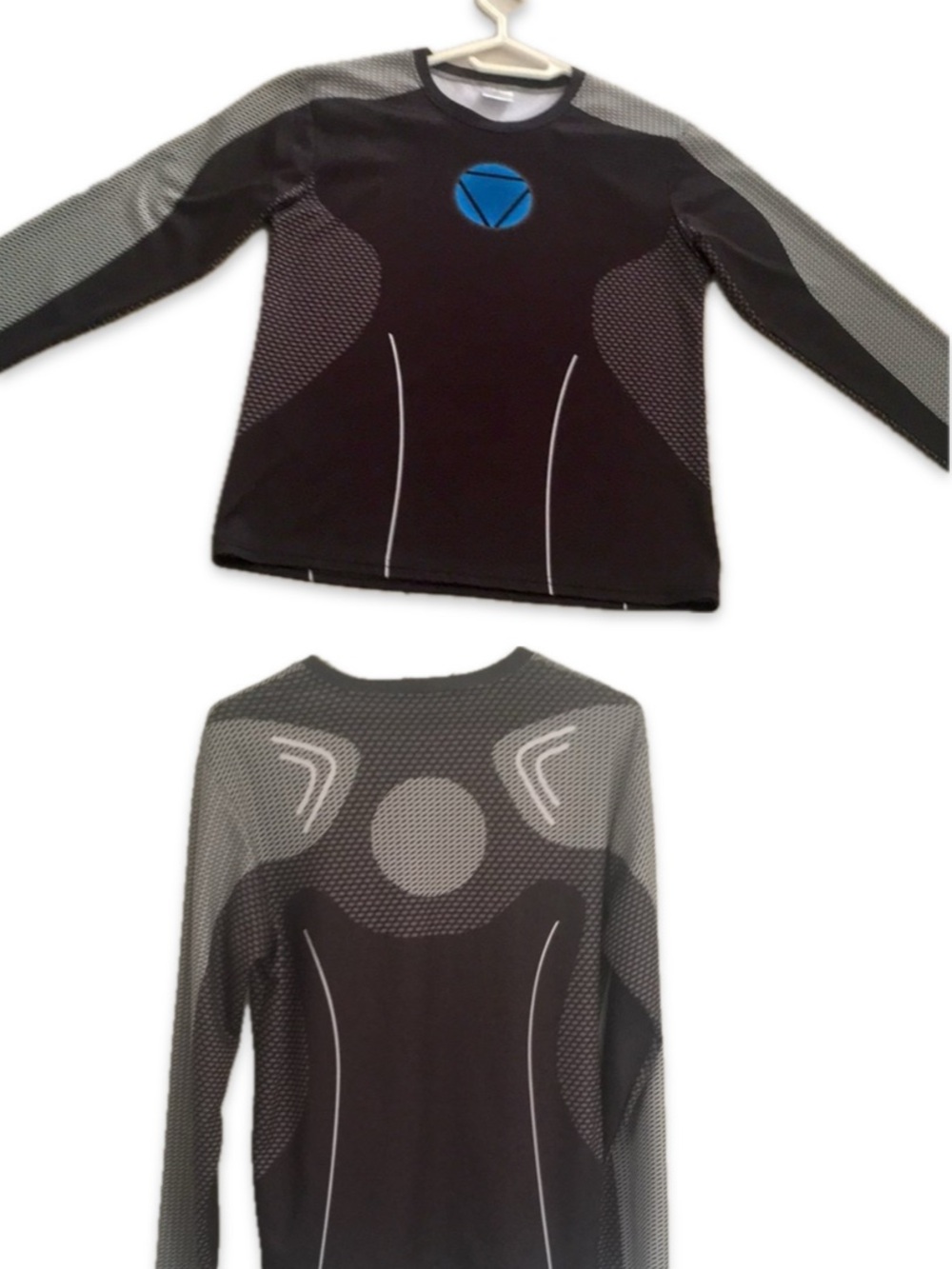 Performance Black Grey Long Sleeve Athletic Training Shirt Mens M NWOT